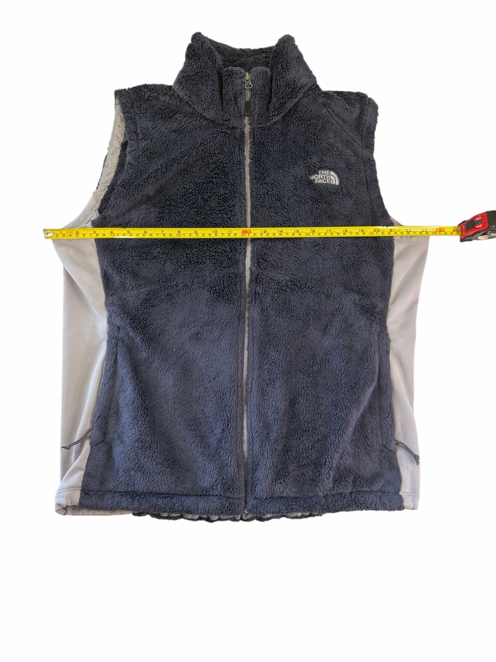 The North Face Navy and Light Gray Sherpa Fleece Vest